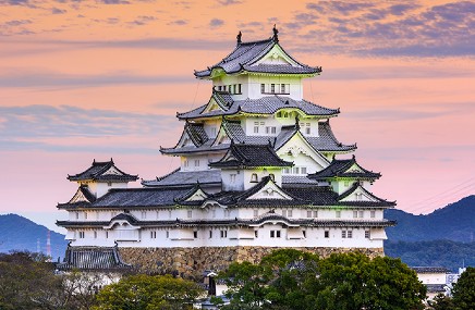 big building on top of mountain in east asia